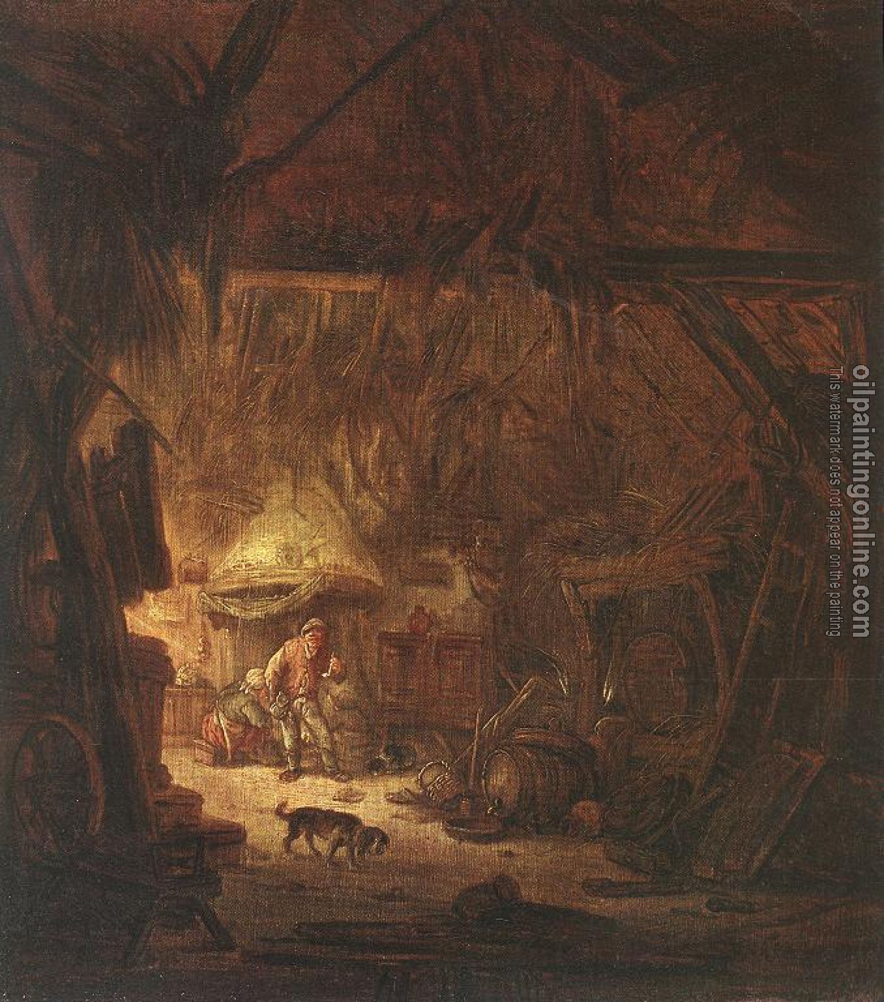 Isack van Ostade - Interior Of A Peasant House